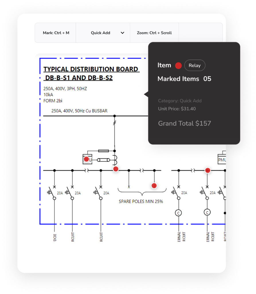 Digital Takeoffs Interface