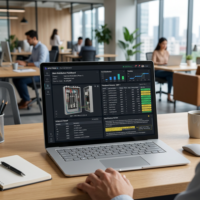 Electrical engineer inspecting panel board switchgear